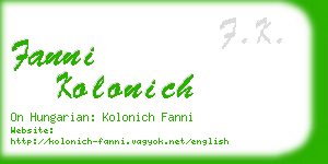 fanni kolonich business card